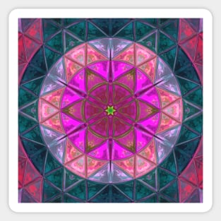 Glass Tile Kaleidoscope Pink and Blue Sticker